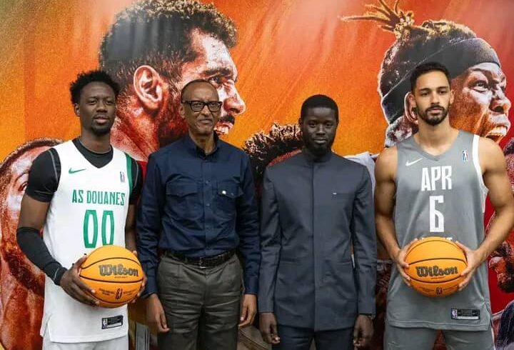 Diomaye Faye et Paul Kagamé au Dakar Arena pour le match de la BAL 2024 entre l’AS Douanes du Sénégal et l’ARP du Rwanda