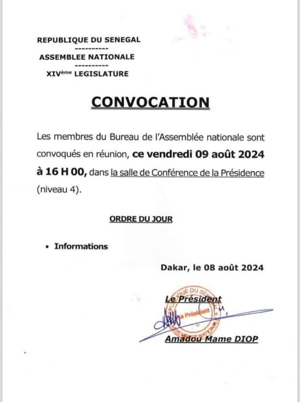 Réunion au Bureau de l’Assemblée Nationale : Vers une Révision du Règlement Intérieur
