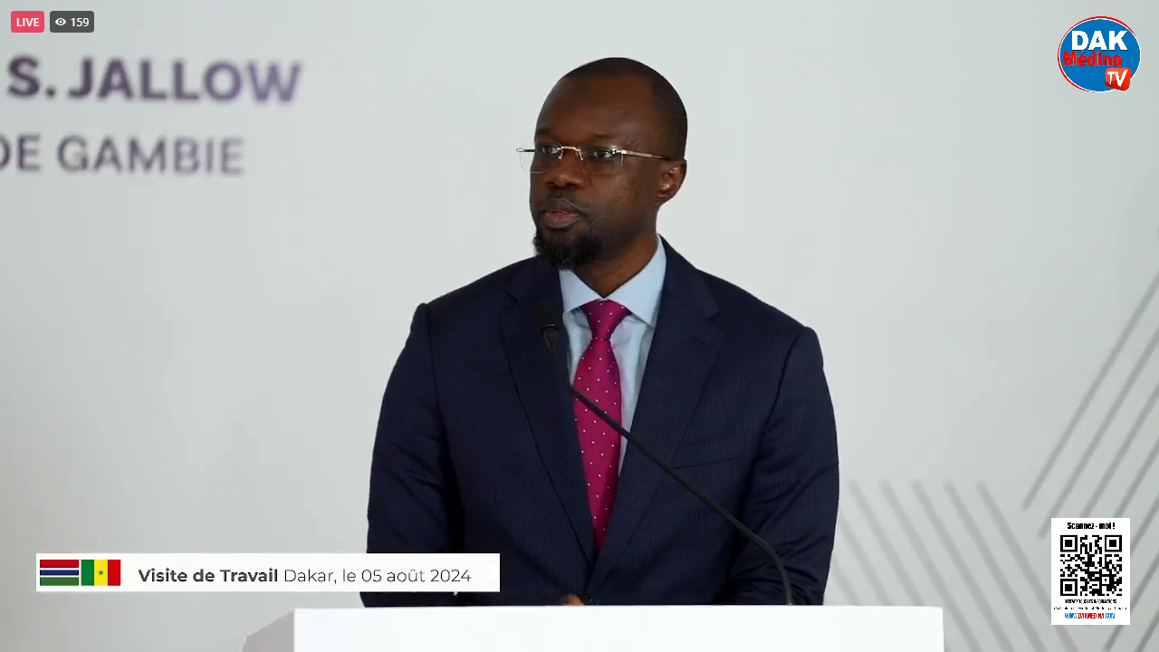 Discours SONKO en français Visite de travail du Vice-Président de la Gambie Muhammed B.S. JALLOW.