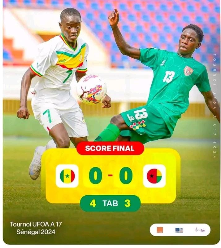 Les Lionceaux du Sénégal décrochent leur place en finale et se qualifient pour la CAN U17 après une victoire aux tirs au but contre la Guinée-Bissau