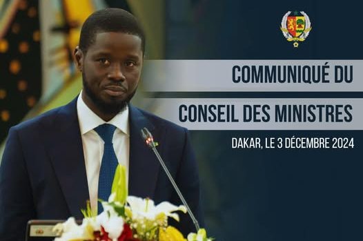 COMMUNIQUE DU CONSEIL DES MINISTRES DU MARDI 03 DECEMBRE 2024