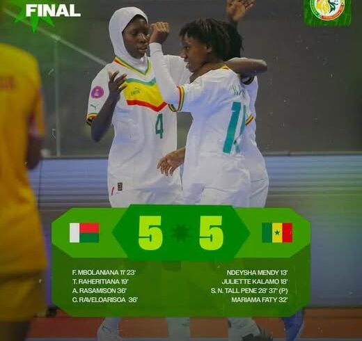CAN FÉMININE DE FUTSAL : LE SÉNÉGAL ENTRE DANS L&rsquo; HISTOIRES AVEC UN NUL FACE À MADAGASCAR