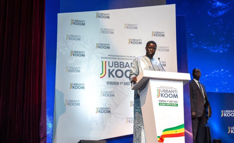 Sous la présidence de Son Excellence Monsieur Bassirou Diomaye Faye, Président de la République du Sénégal, le Premier Ministre, Monsieur Ousmane Sonko, a présenté ce vendredi 1er août 2025, le Plan de redressement économique et social du Sénégal « Jubbanti Koom ».
